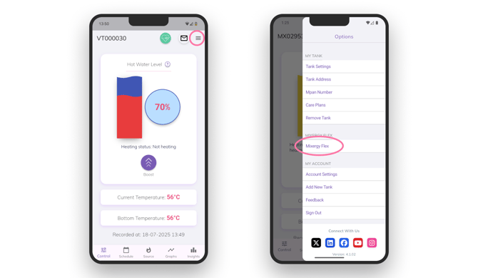 Mixergy App_Mixergy Flex navigation
